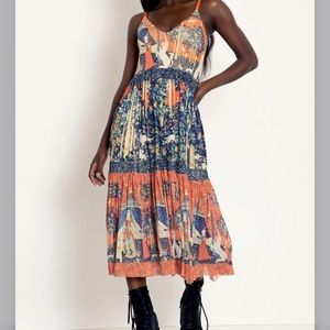 THE LADY AND THE UNICORN SHEER MIDAXI DRESS